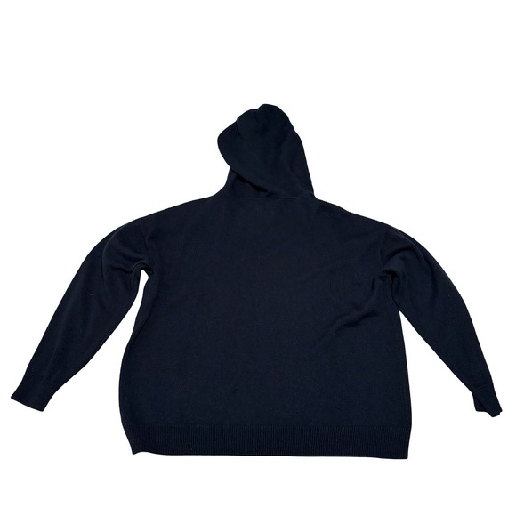 True Craft Women's Knit Drawstring Hoodie Navy Blue Size Large 24 x 24 - Picture 2 of 6